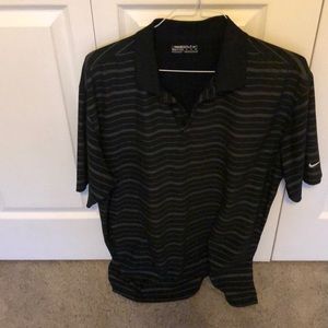 SALE - Nike black & white strip golf shirt